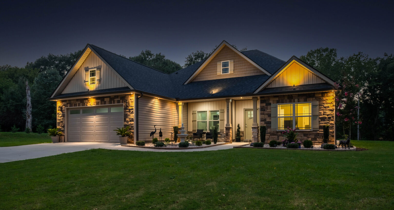 Modern home twilight