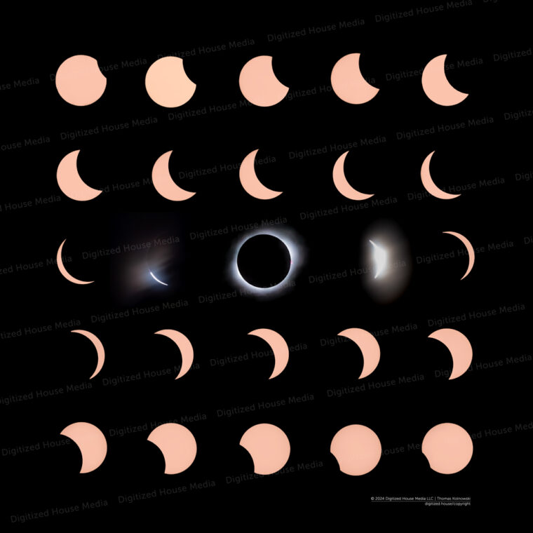 Total Solar Eclipse Mosaic Fine Art Print from 04.08.2024